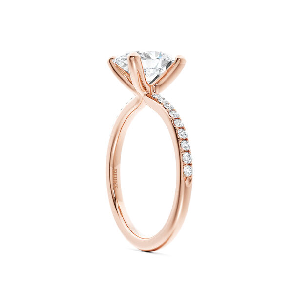Rose Gold Oval Cut Diamond Engagement Ring with Diamond Band